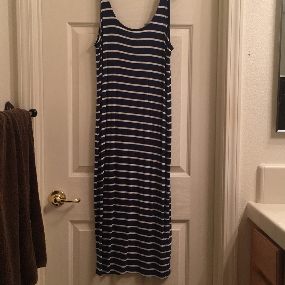 Blue and white striped Dress
